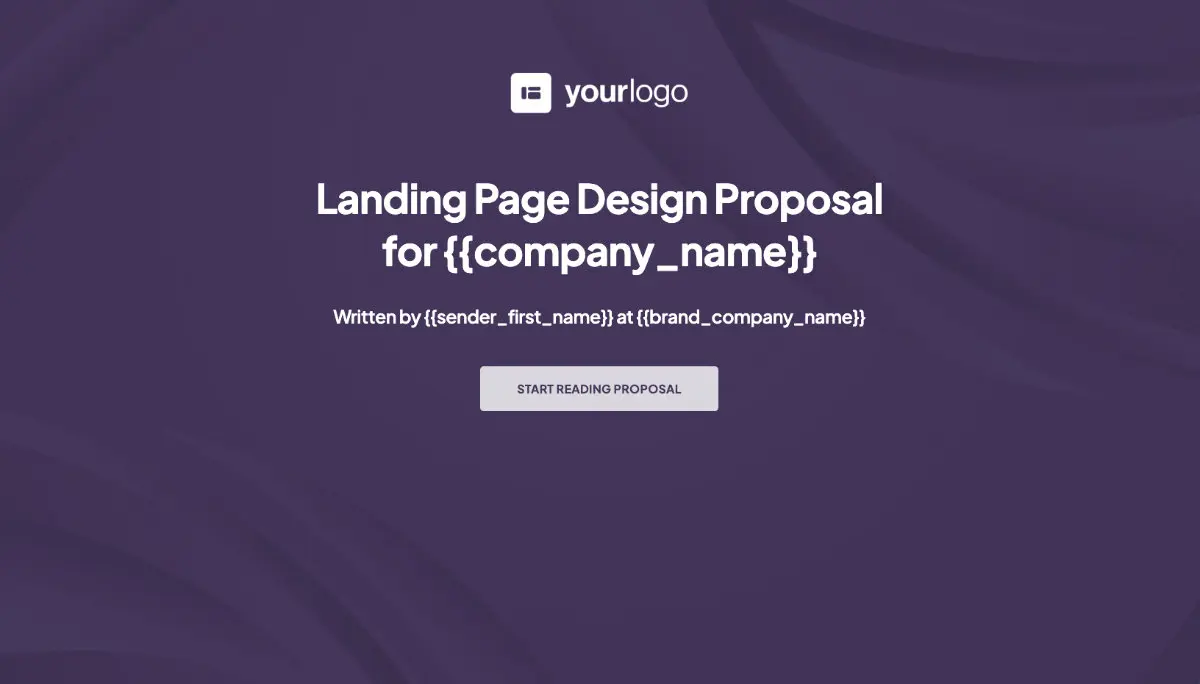 Landing Page Design Quote Template - Visually Stunning Cover