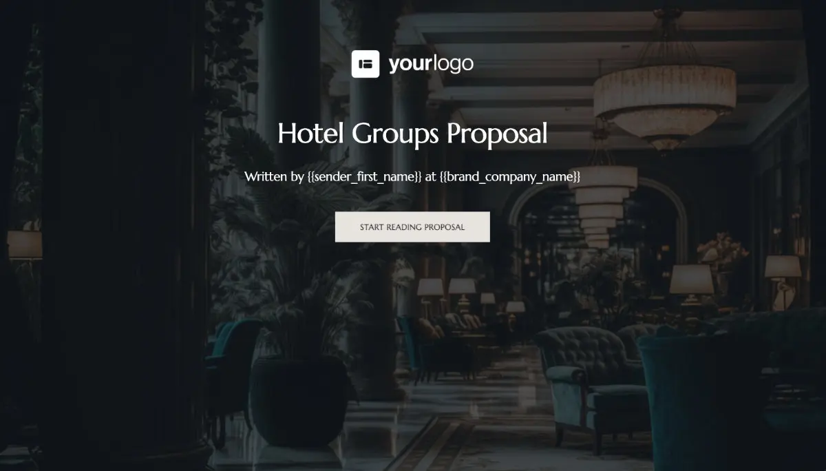 Hotel Groups Quote Template - Stunning Cover