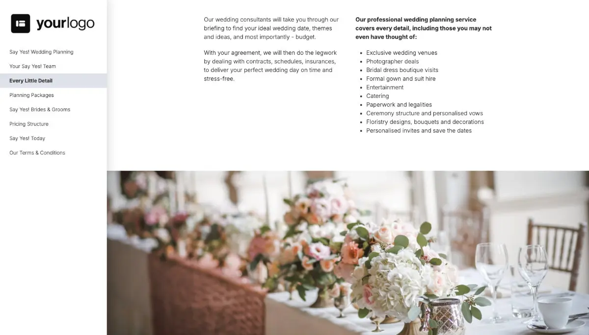 Wedding Planner Quote Template - Process and Timescales