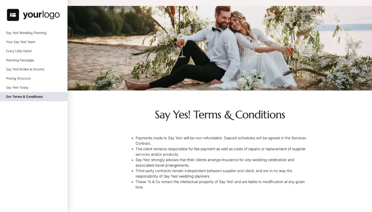 Wedding Planner Quote Template - Pre-Written Contract