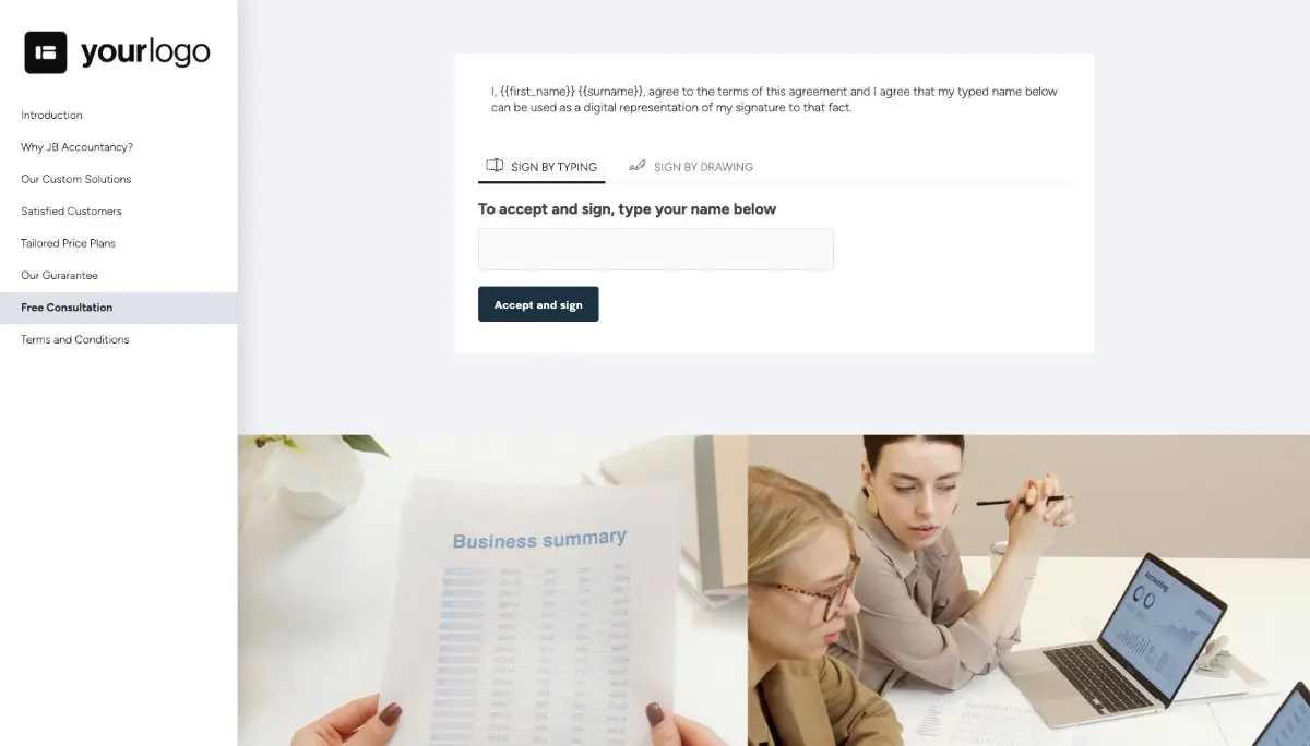 Accounting Quote Template - Next Steps with Digital Signing