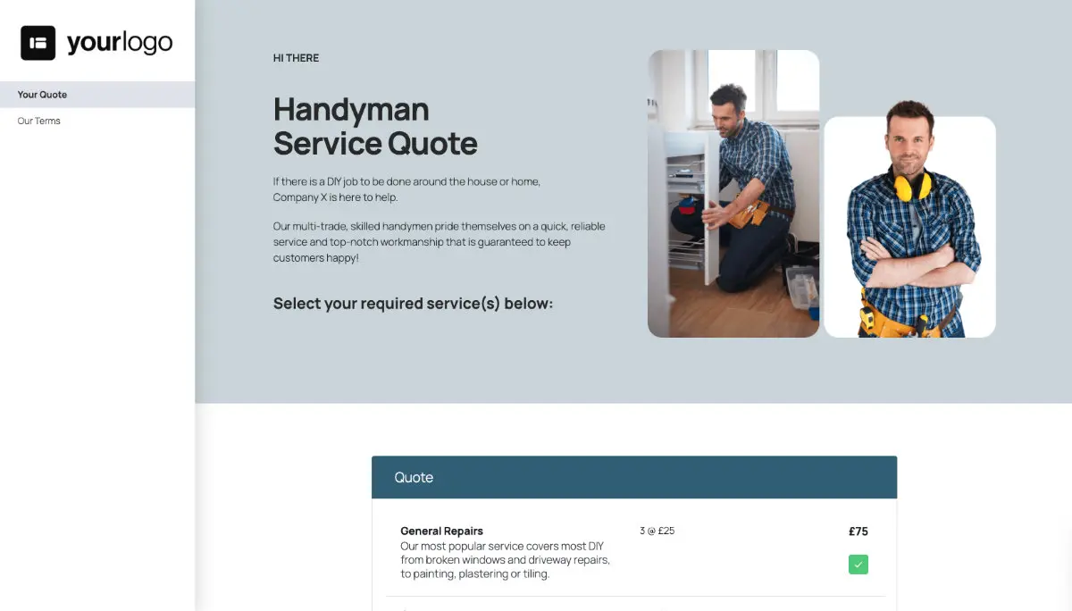 Handyman Quote Template Slide 2