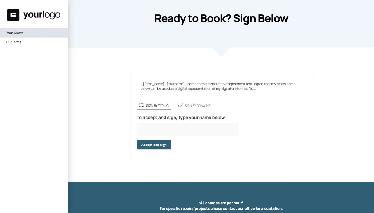 Handyman Quote Template - Next Steps with Digital Signing