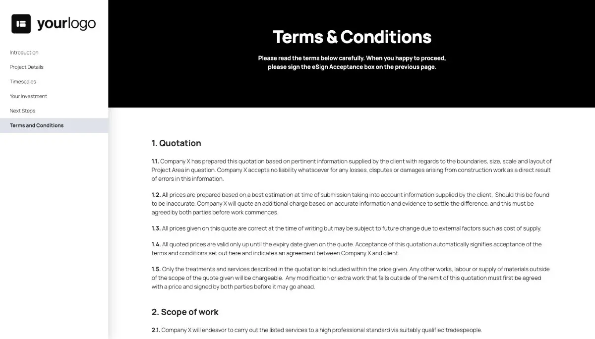 Bathroom Remodel Quote Template - Pre-Written Contract