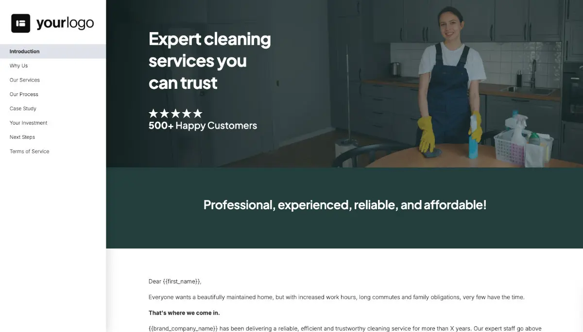 Cleaning Service Quote Template Slide 2
