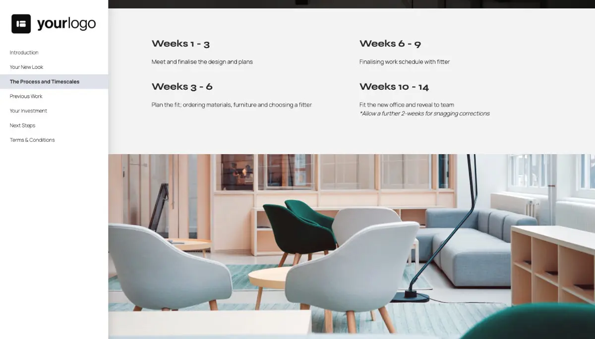 Interior Design Quote Template - Process and Timescales