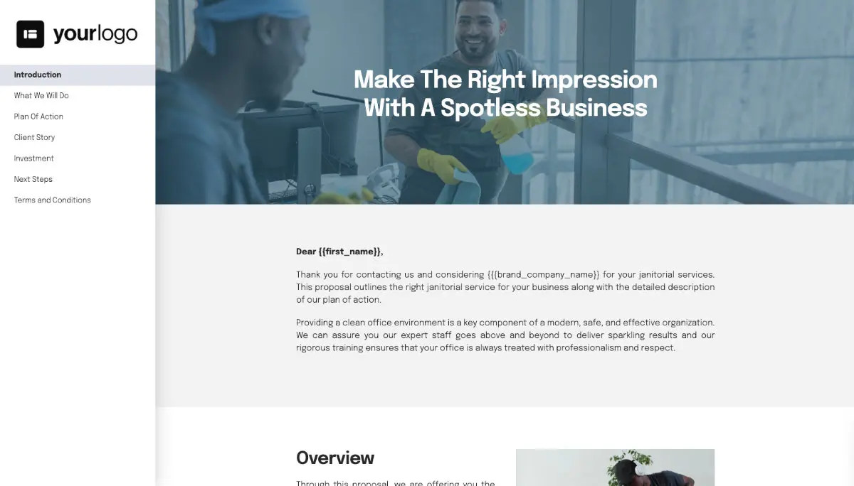 Janitorial Quote Template Slide 2