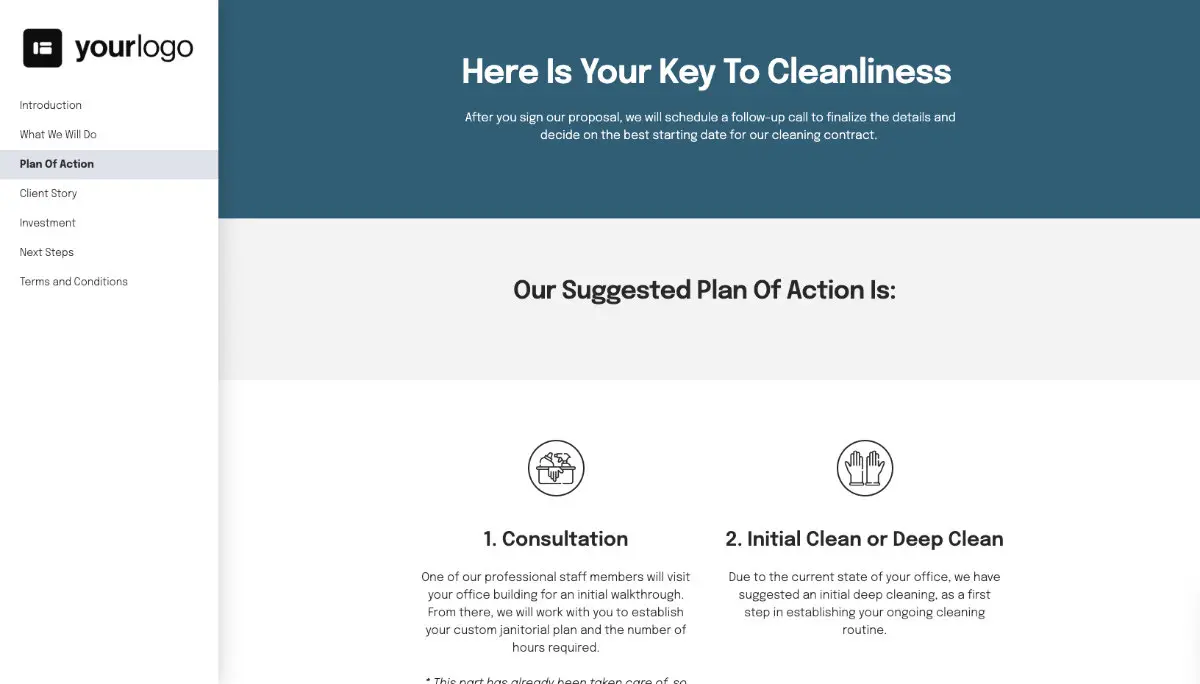 Janitorial Quote Template - Processes and Timelines