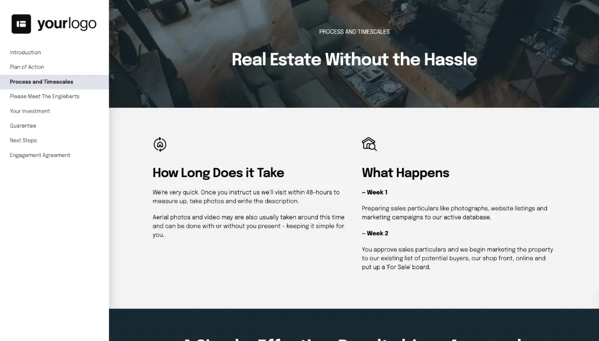 Real Estate Quote Template - Process and Timescales