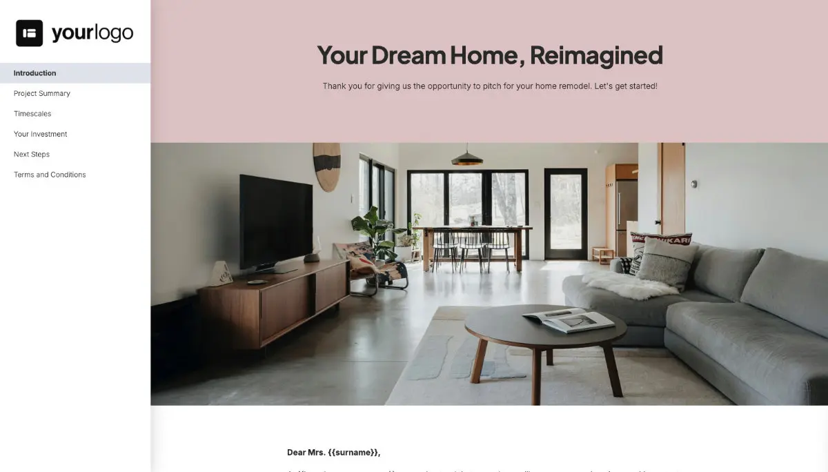 Remodeling Quote Template Slide 2