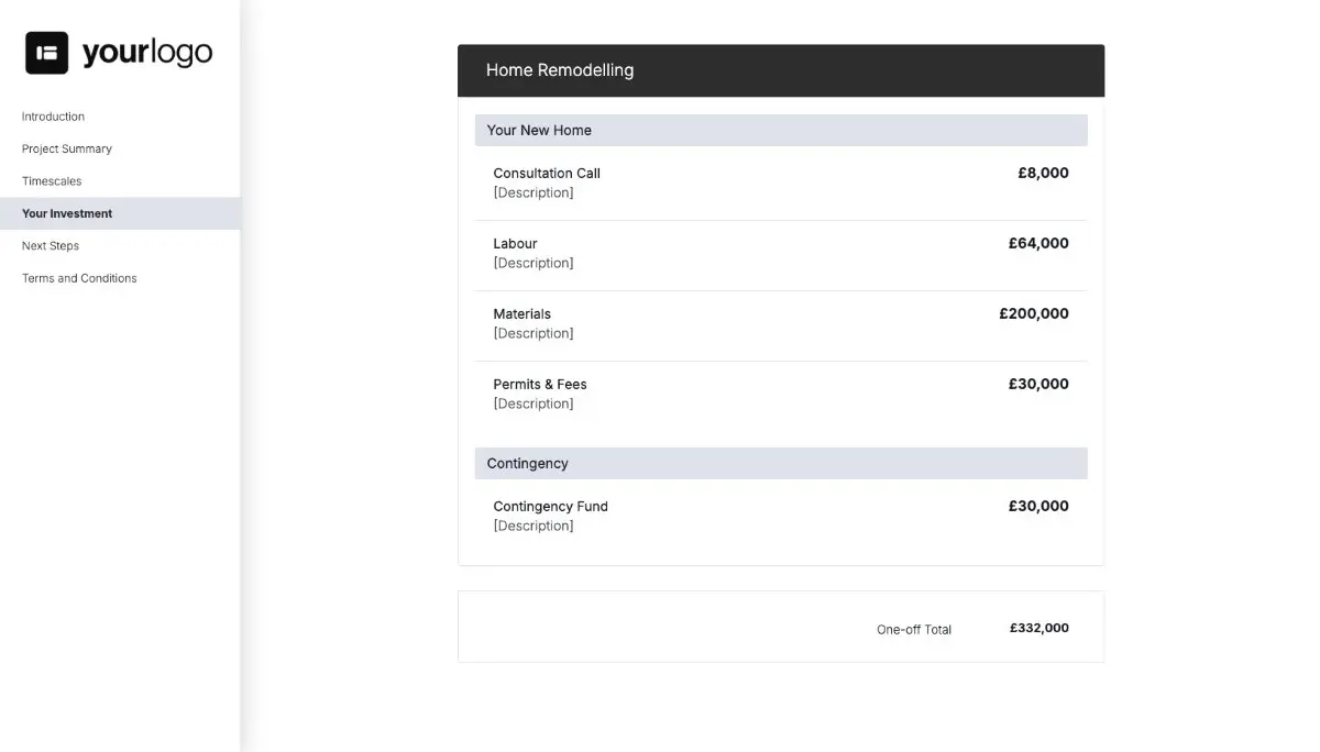 Remodeling Quote Template Slide 5