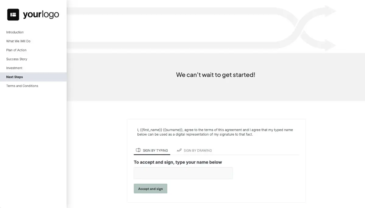 Cross Promotion Quote Template - Next Steps with Digital Signing