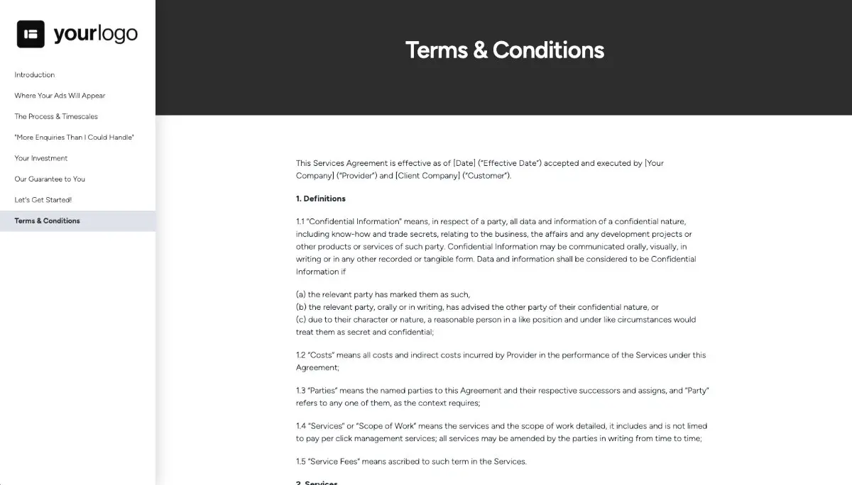 Google Adwords Quote Template - Pre-Written Contract