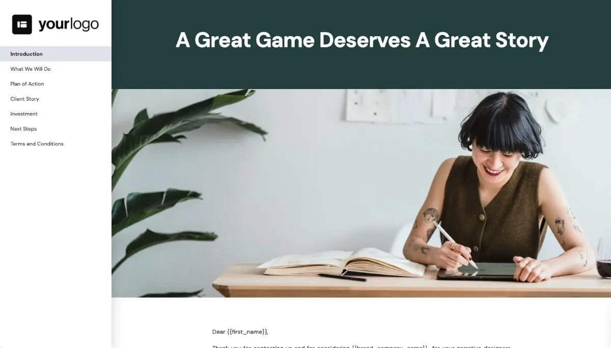 Narrative Quote Template - Pre-Written Introduction Section