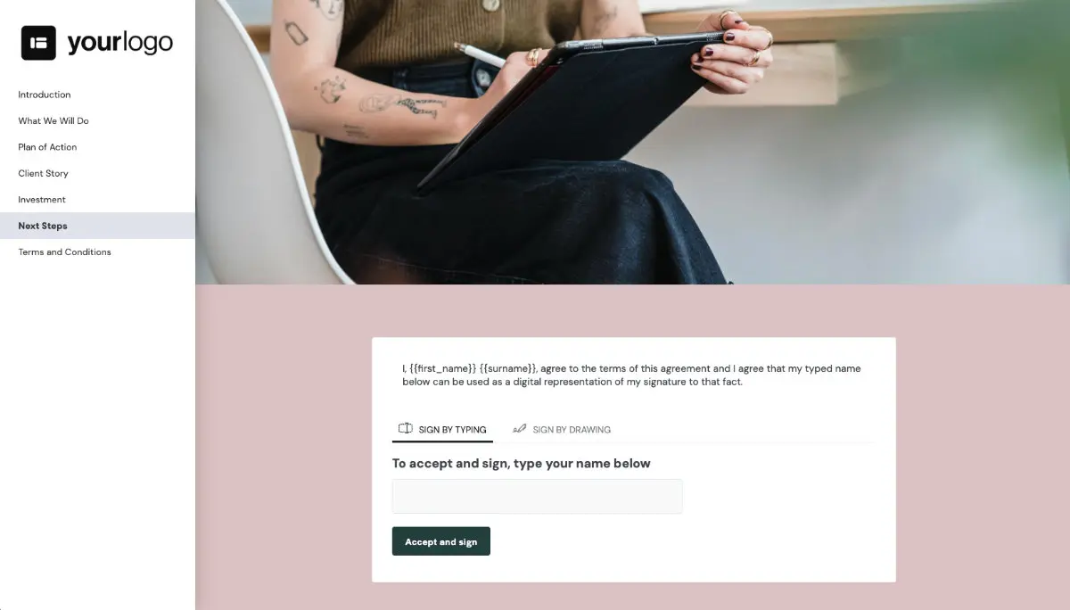 Narrative Quote Template - Next Steps with Digital Signing