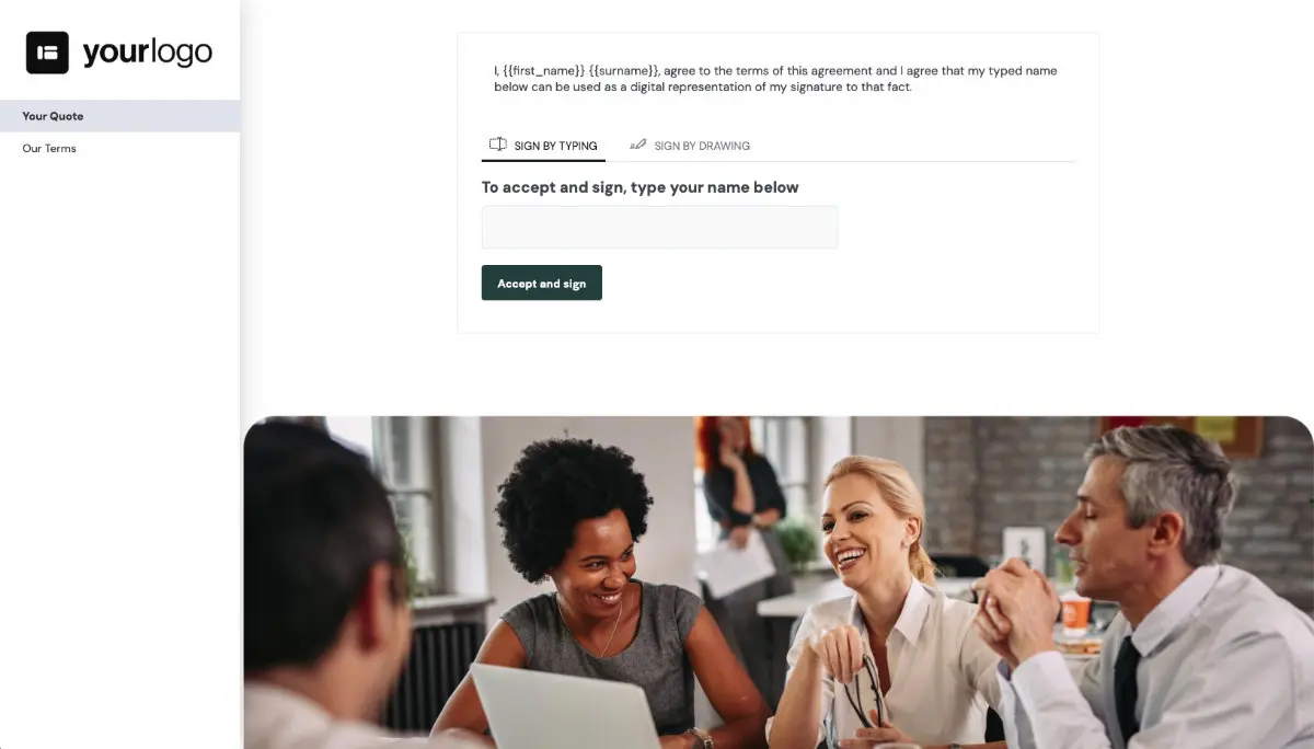 Sales Quote Template - Next Steps with Digital Signing