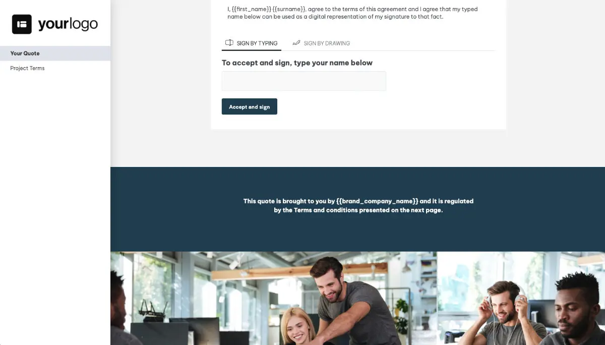 Software Quote Template - Next Steps with Digital Signing