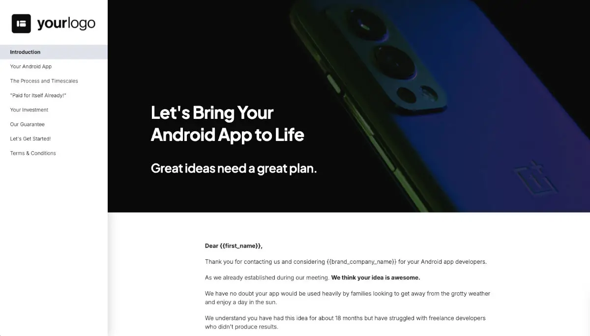 Android Mobile App Development Quote Template Slide 2