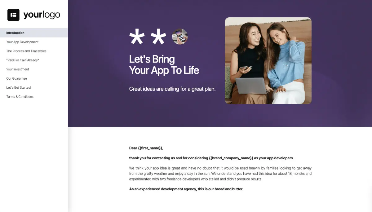 App Development Quote Template Slide 2