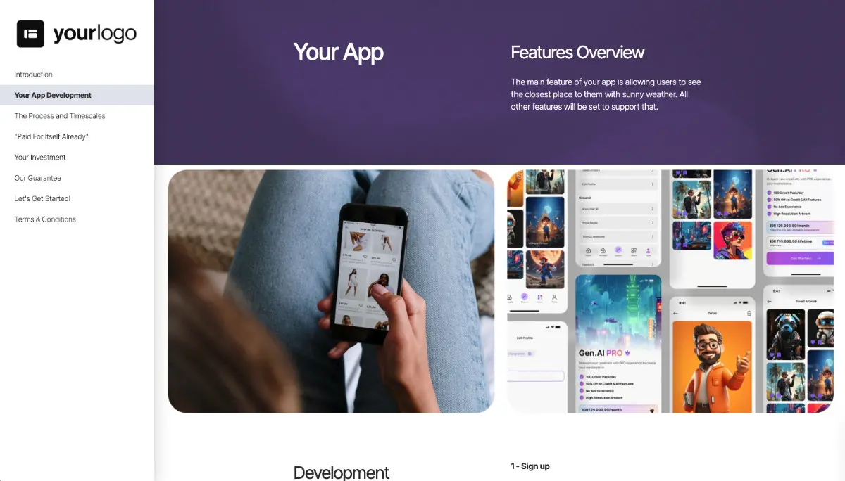 App Development Quote Template Slide 3