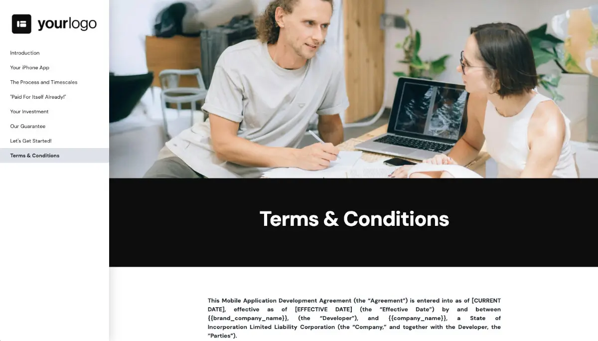 iPhone Mobile App Development Quote Template - Pre-Written Contract