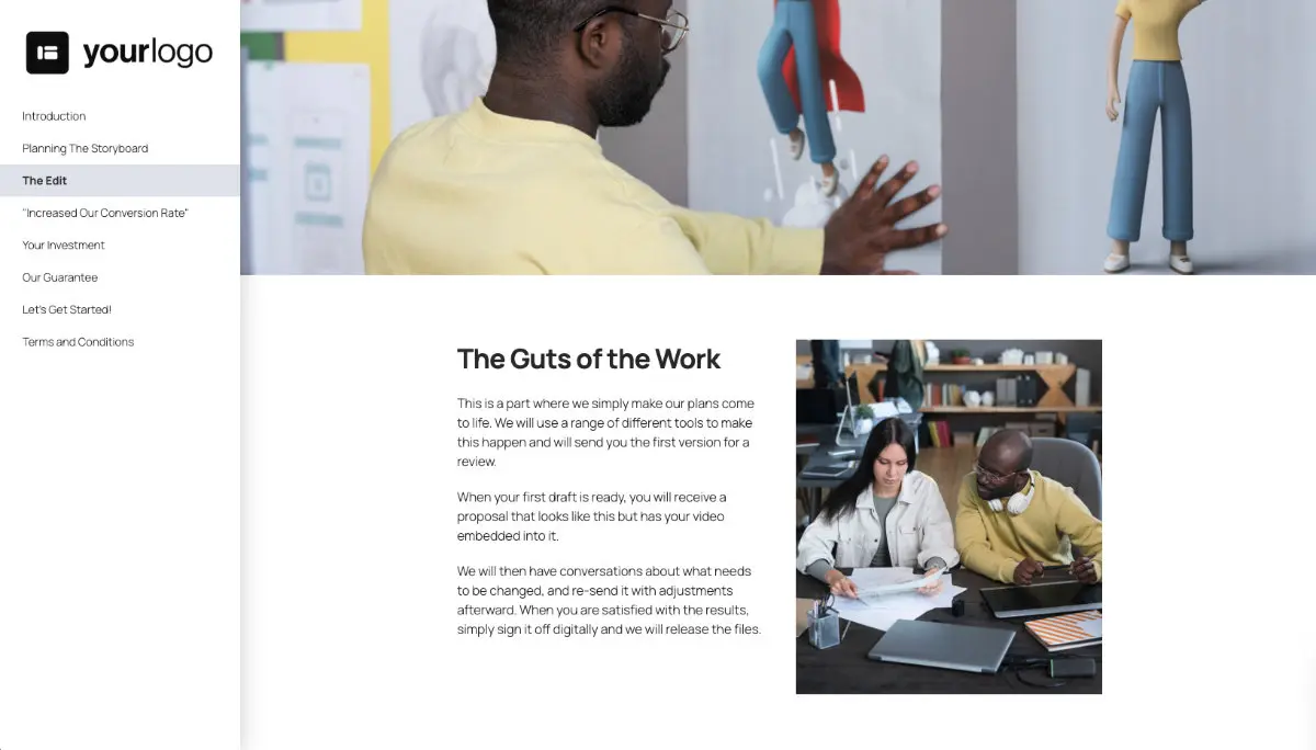 Website Explainer Video Quote Template - Process and Timescales