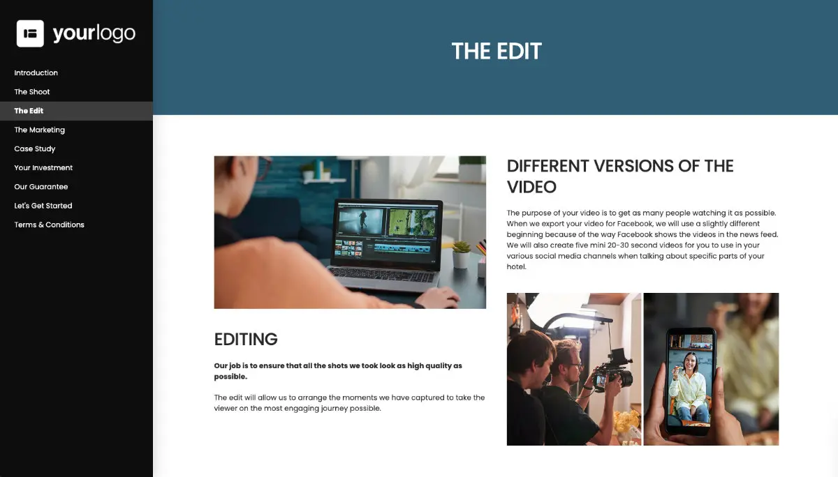 Video Production Quote Template - Process and Timescales