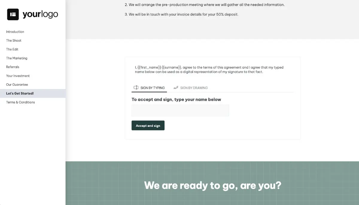 Corporate Video Quote Template - Next Steps with Digital Signing