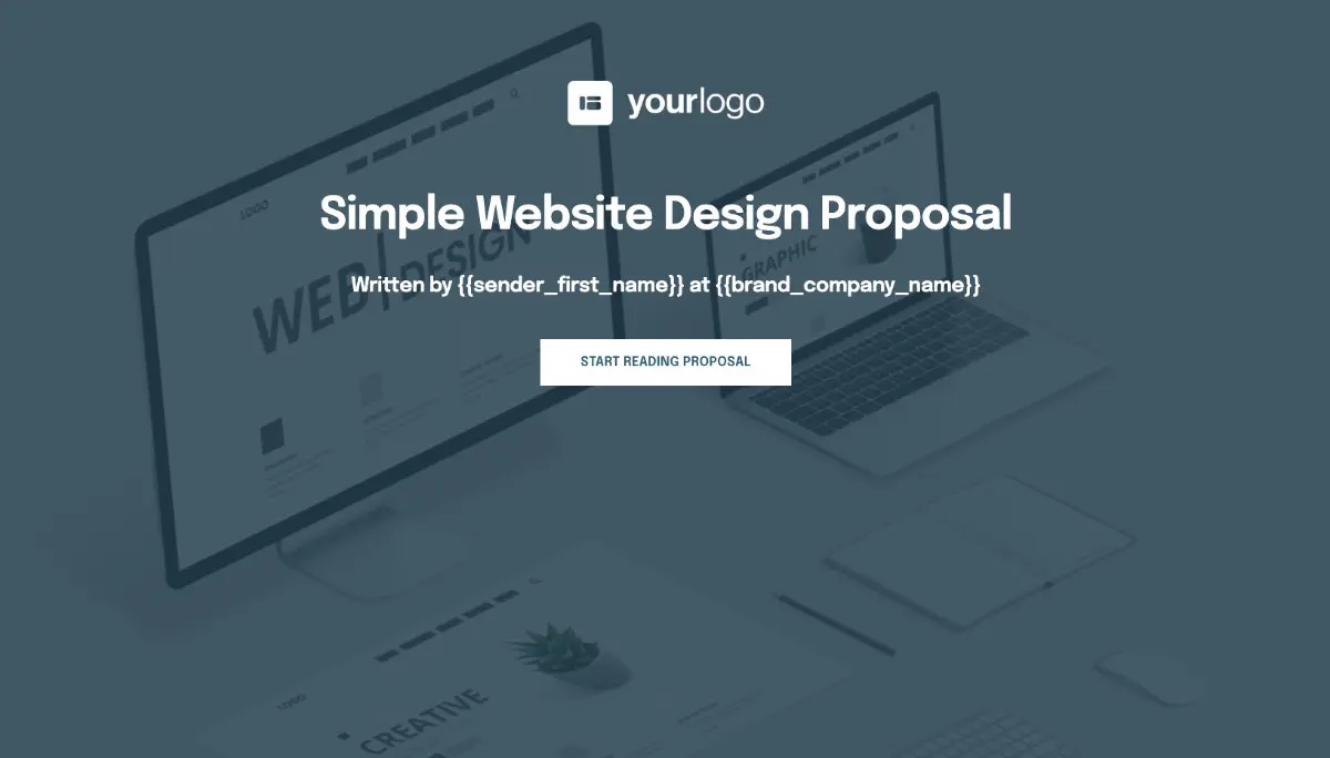 Simple Web Design Quote Template - Visually Stunning Cover