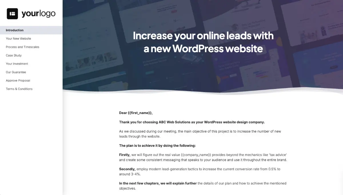 WordPress Web Design Quote template Slide 2