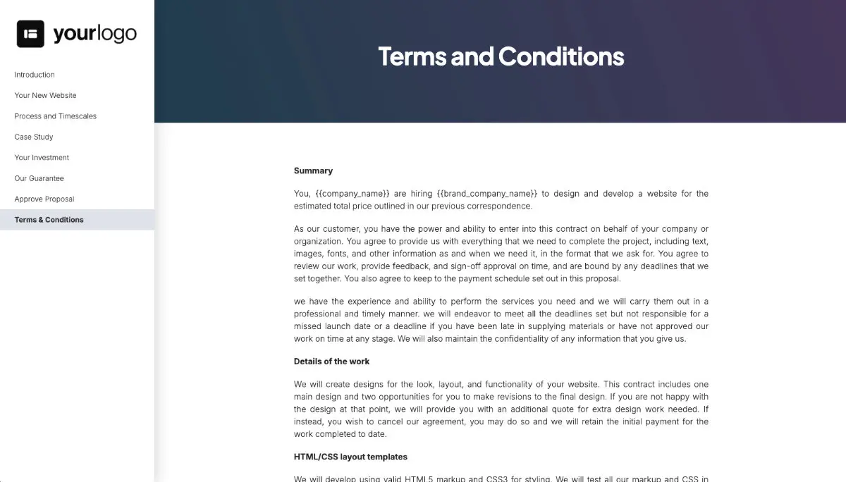 WordPress Web Design Quote template - A Contract so You Don't Have to Write One
