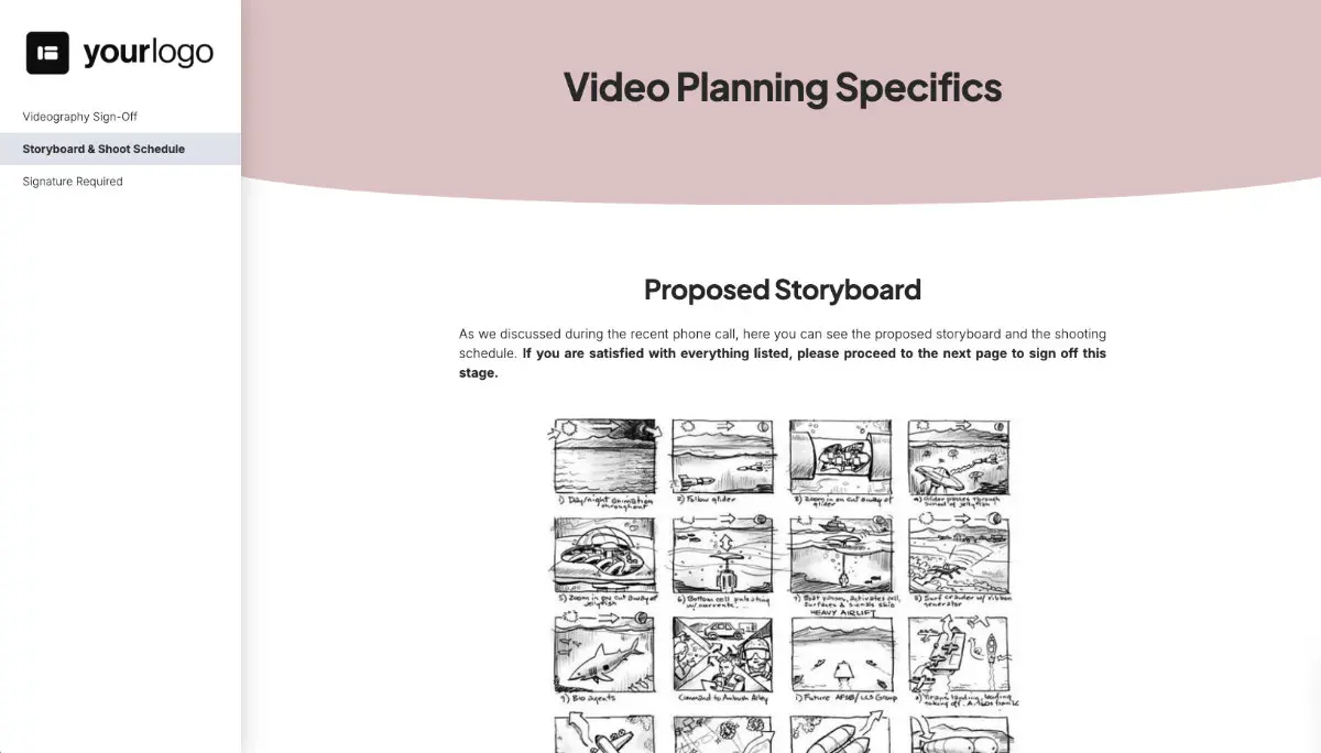Video Plan or Storyboard Signoff Slide 3