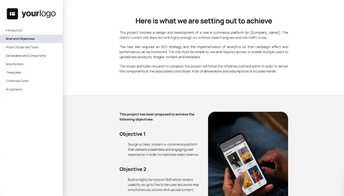 E-commerce Website Statement of Work - Goals and Objectives